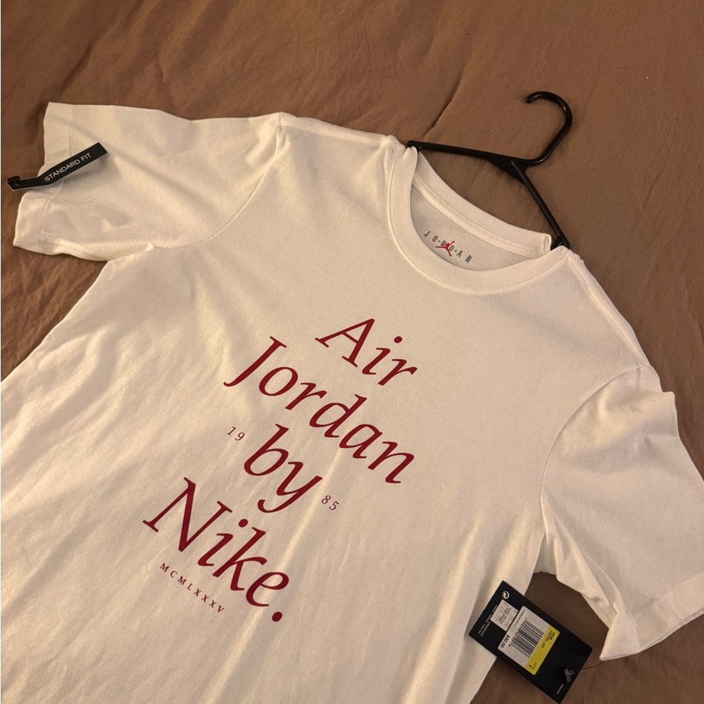 Jordan White Tee with Red Logo